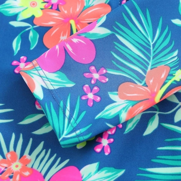 Aonihua One Piece Swimsuit, Long Sleeve Rash Guard Bathing Suit for Girls XS - Picture 5 of 7